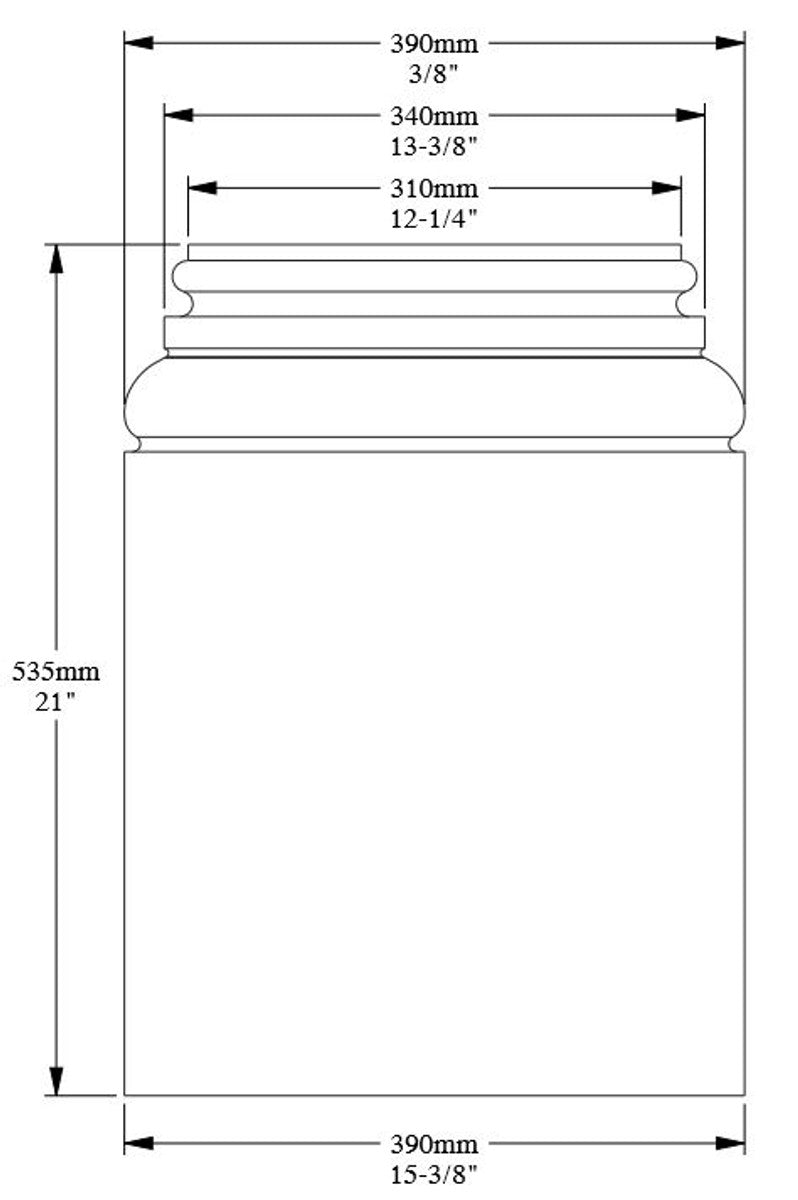 Barock Wanddeko Sockel Weiß 39 x 6,5 x H. 53,5 cm - Deko Zierelement Säulenfuß