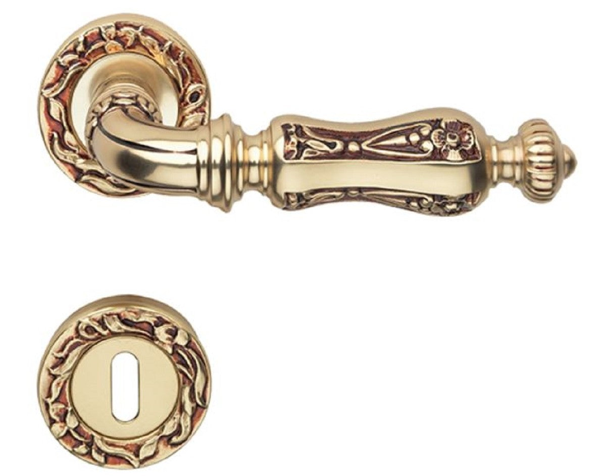 Barock Türgriff Set Französisches Gold 15,5 x H. 5,3 cm - Türklinken im Barockstil