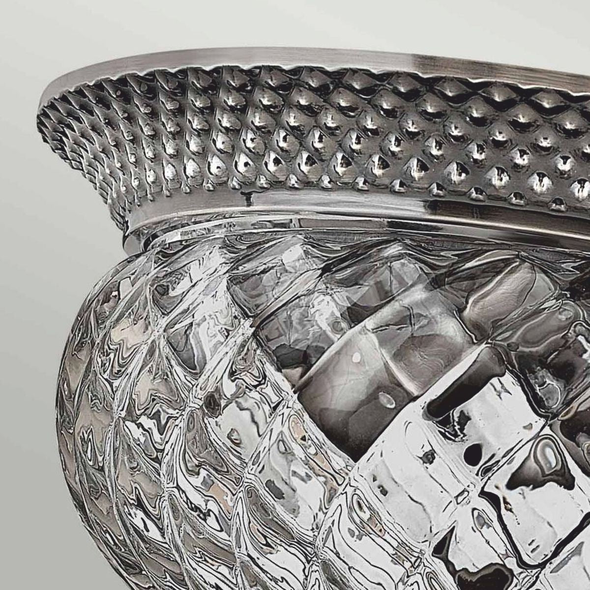 Barock Kristall Deckenleuchte Antik Silber Ø 30,5 cm