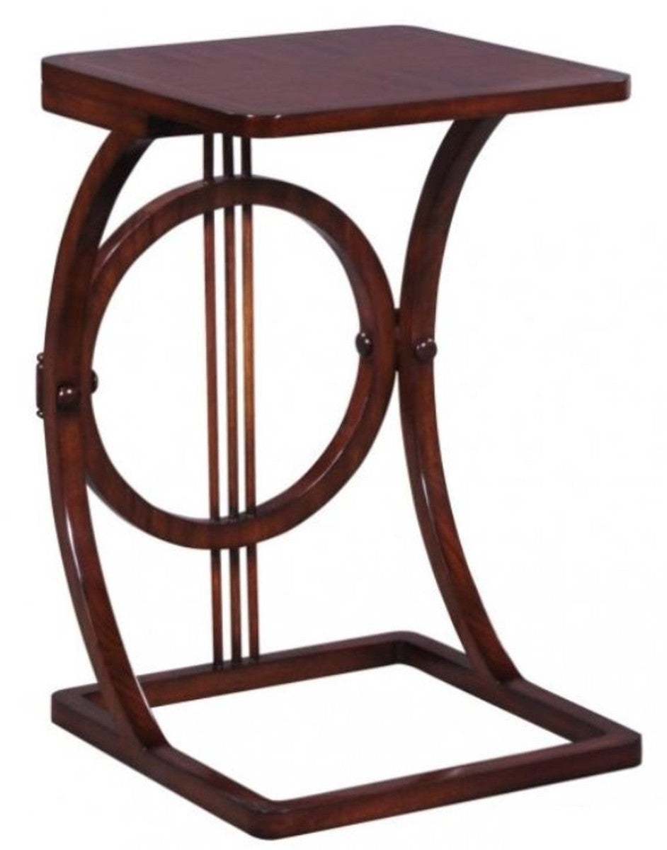 Art Deco Mahagoni Snack Tisch / Beistelltisch Braun 40 x 40 x H. 62 cm - Luxus Möbel