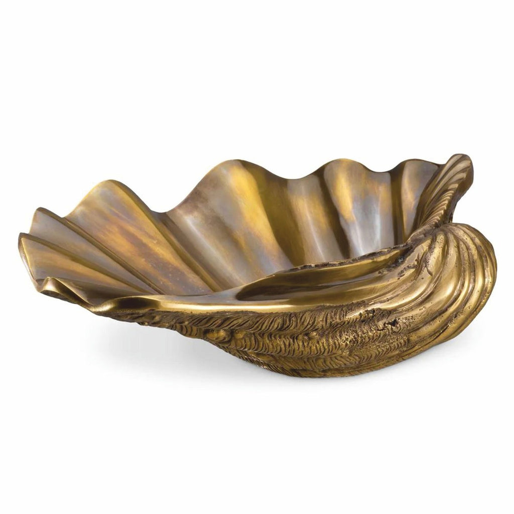 Luxus Deko Objekt in Muschelform Vintage Messing 32 cm - Deko Accessoires