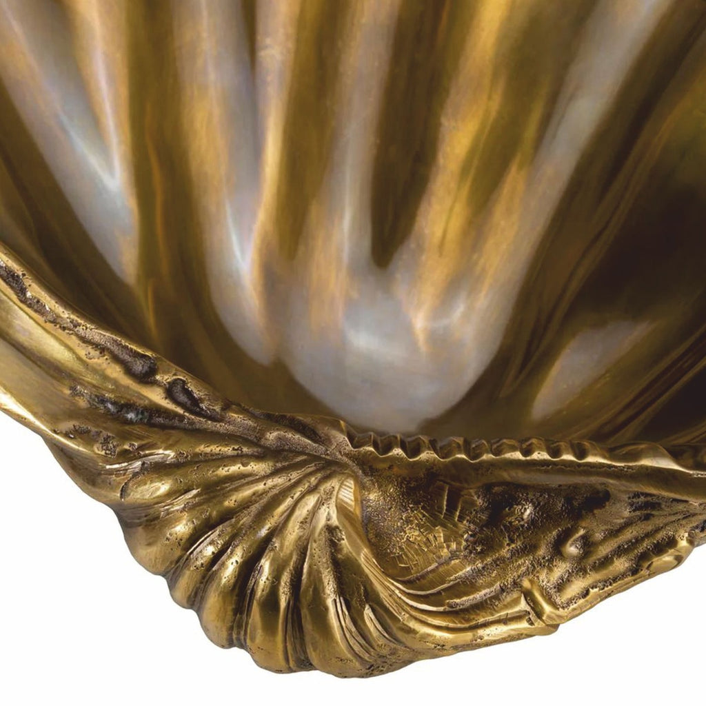 Luxus Deko Objekt in Muschelform Vintage Messing 32 cm - Deko Accessoires