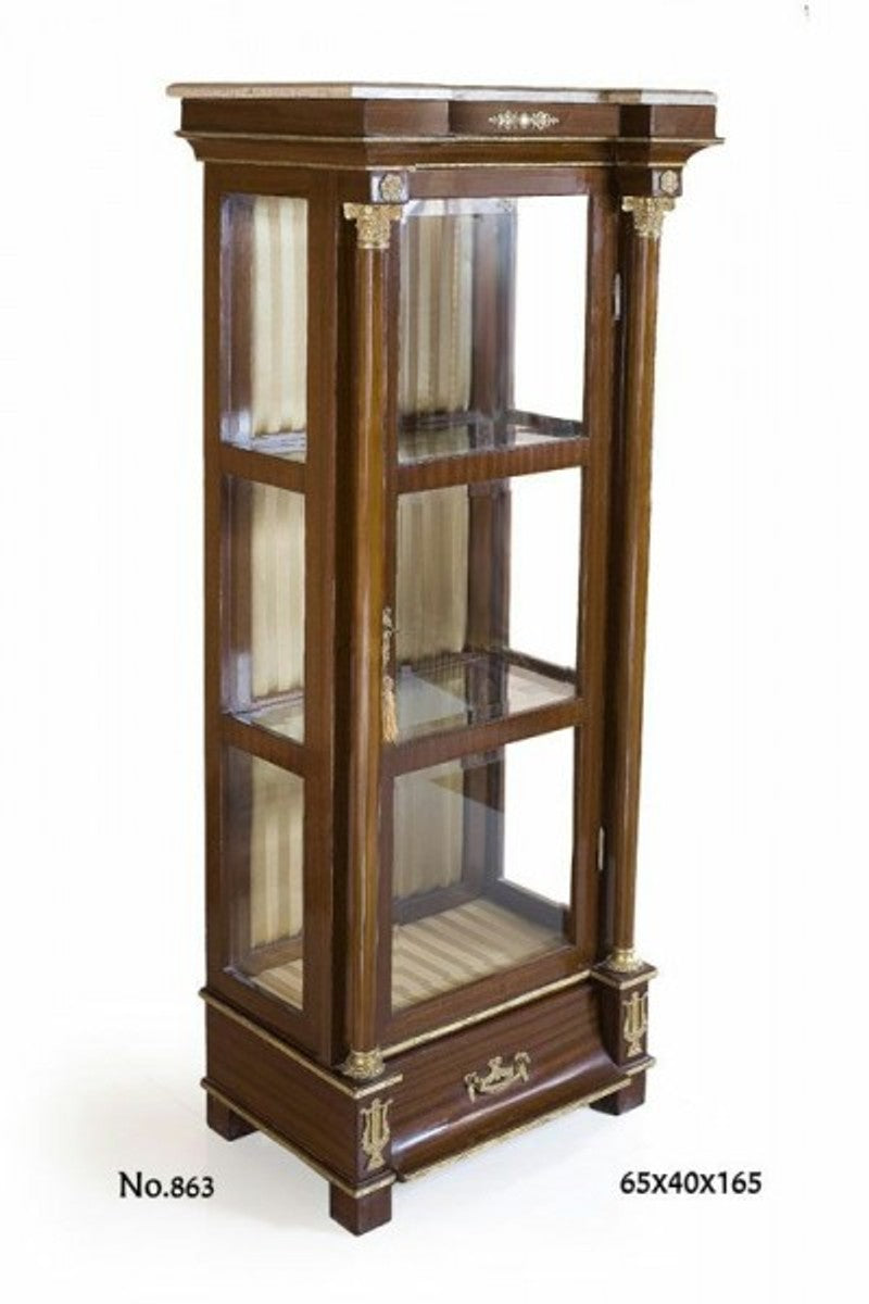 Barock Vitrine 64 x 40 x H. 165 cm - Vitrinenschrank - Wohnzimmerschrank