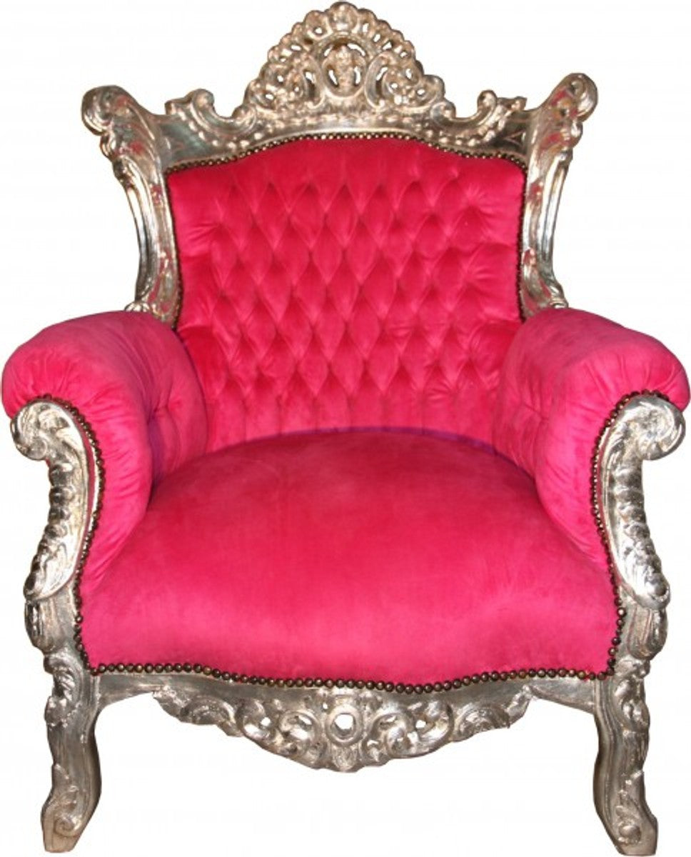 Barock Sessel Al Capone Pink/Silber