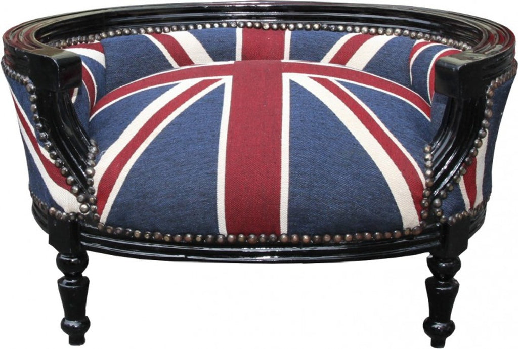Barock Hunde & Katzen Sofa Union Jack/Schwarz - Hundebett & Katzenbett