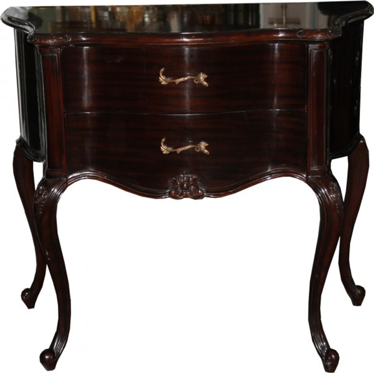 Barock Luxus Kommode Braun-Rot B 80 cm, H 70 cm - Barock Möbel