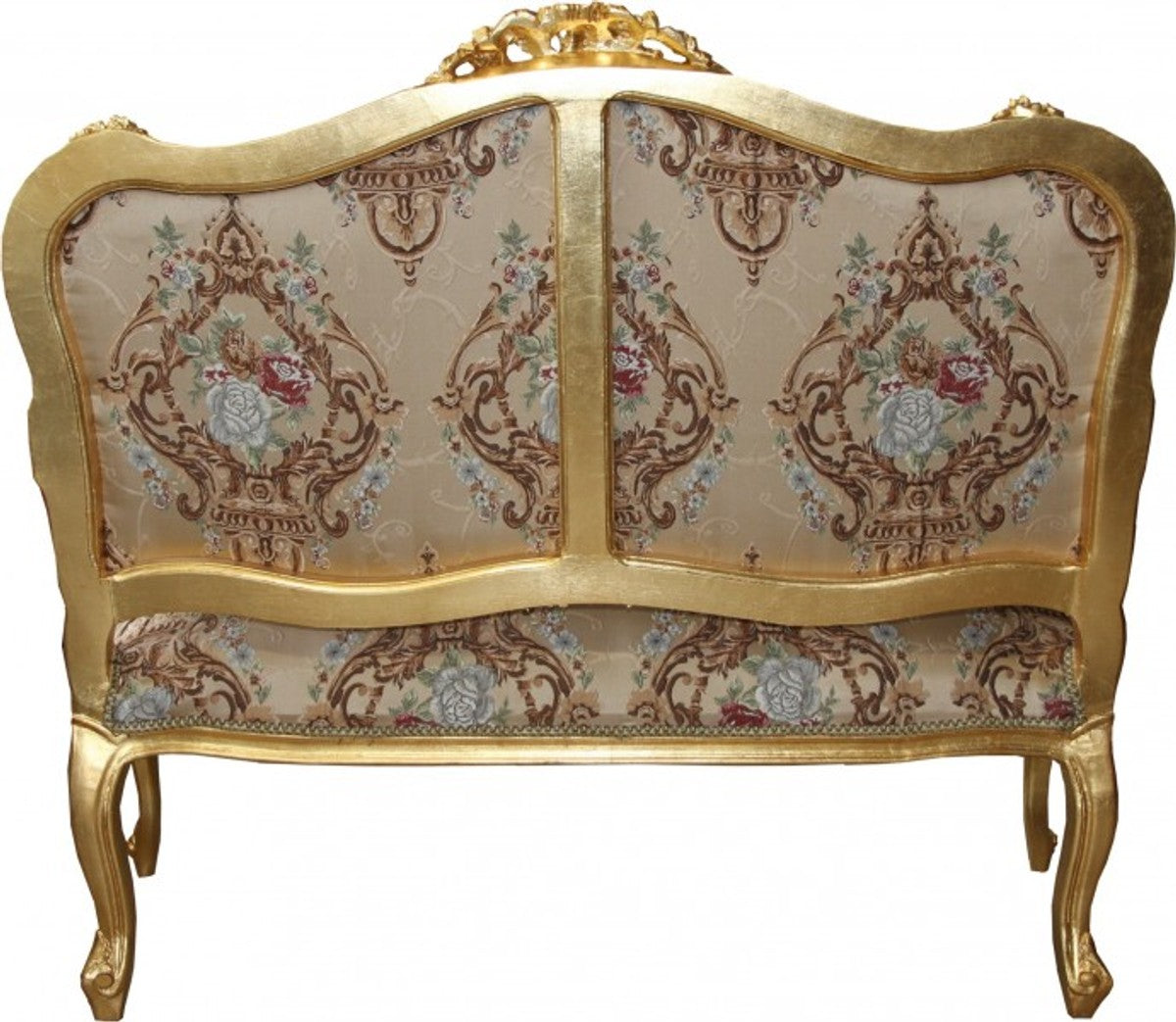 Barock Sofa Creme Muster / Gold - italienischer Stil - Barock Möbel - prunkvoll und ausgefallen!