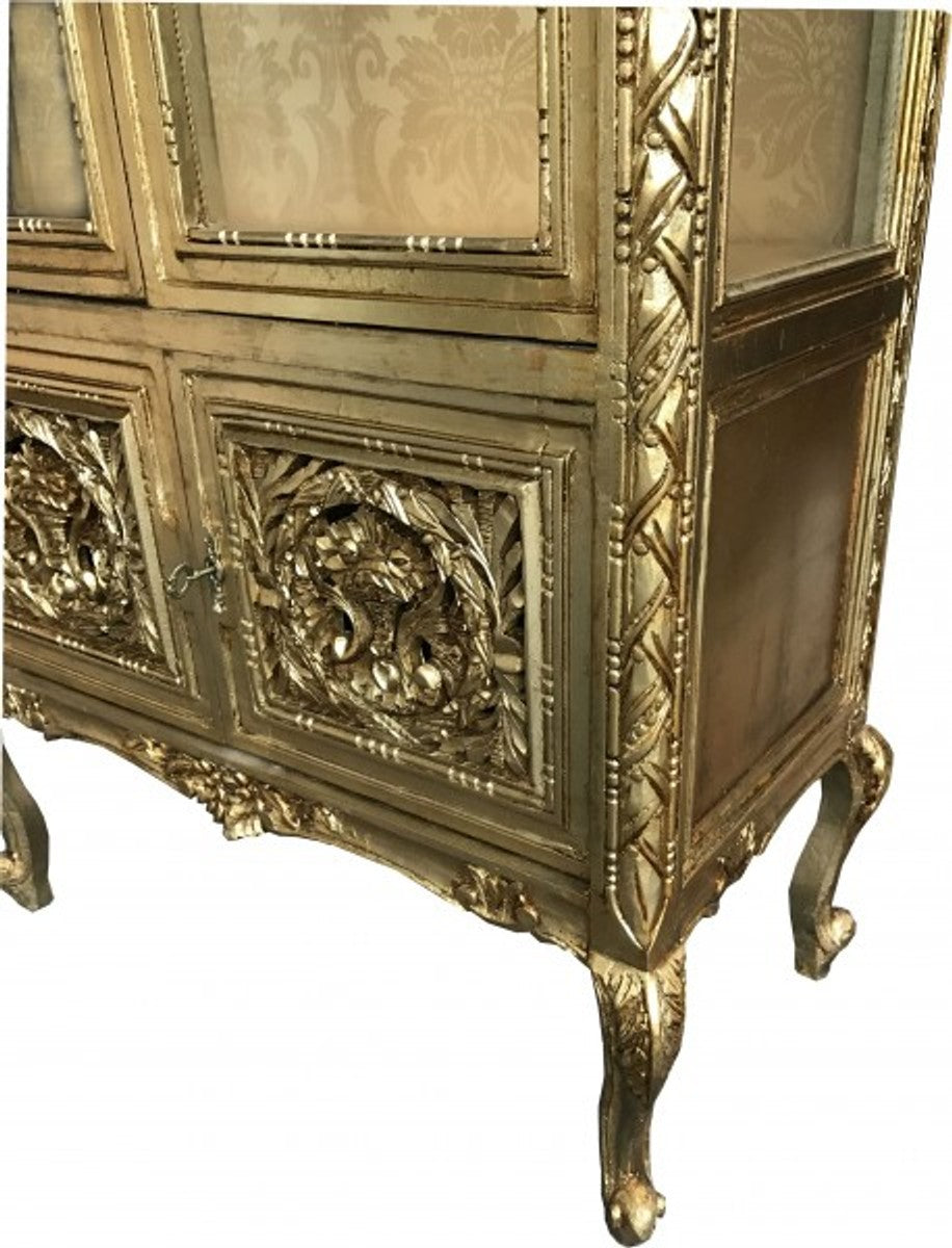Barock Vitrine Gold ModF7 - Doppel Vitrinenschrank