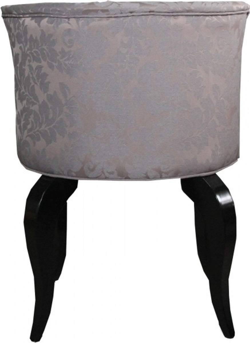 Barock Salon Stuhl Braun Muster / Schwarz - Designer Sessel - Luxus Qualität